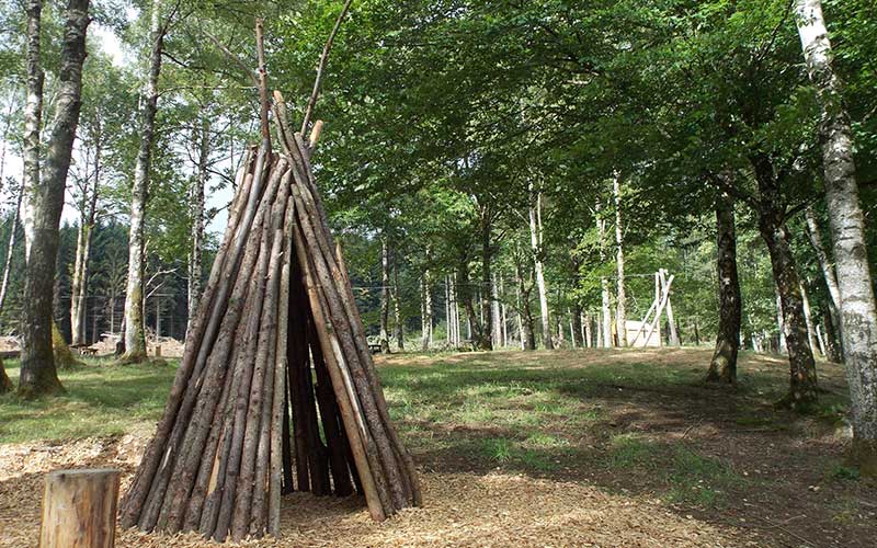 cabane d'indien en bois